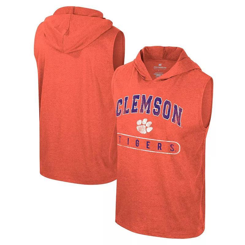 Mens Colosseum Clemson Tigers Varsity Sleeveless Hoodie Tank Top Product Image