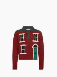 HOUSE' INTARSIA POLO SWEATER in red | JW Anderson US  Product Image
