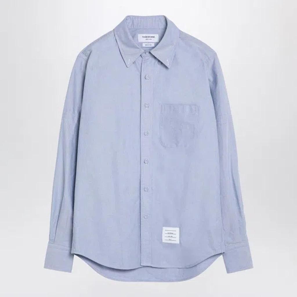 THOM BROWNE Classic Fit Cotton Button-down Shirt In Light Blue Product Image