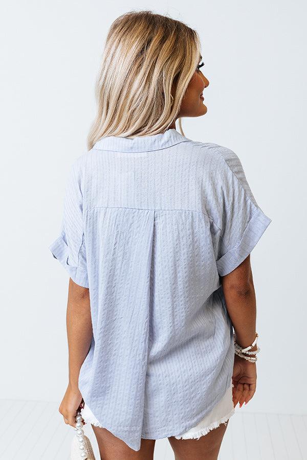 Sunny Pier Button Up Top In Sky Blue Product Image