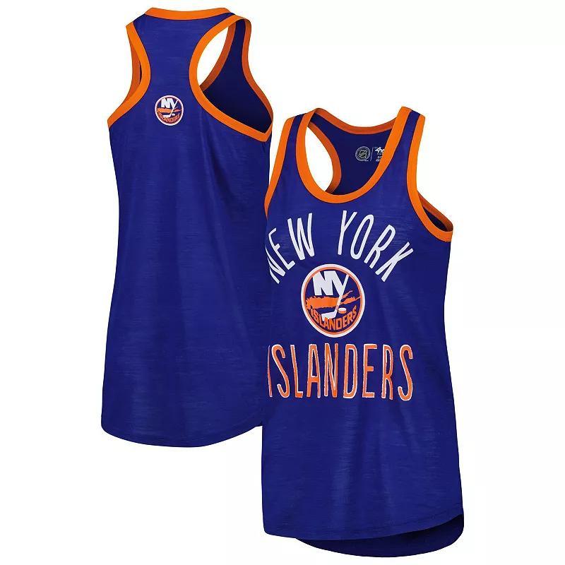 Women's G-III 4Her by Carl Banks Royal New York Islanders First Base Racerback Scoop Neck Tank Top, Size: Large, Isl Blue Product Image