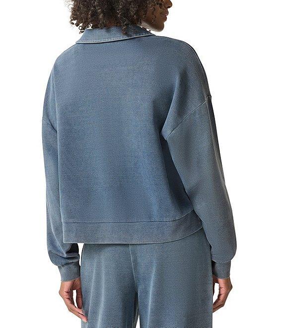 Splendid Indigo Polo V-Neck Long Sleeve Sweatshirt Product Image
