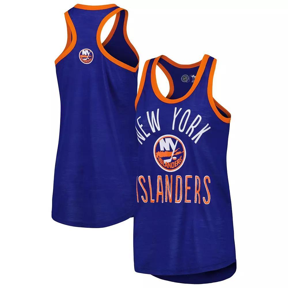 Women's G-III 4Her by Carl Banks Royal New York Islanders First Base Racerback Scoop Neck Tank Top, Size: Large, Isl Blue Product Image