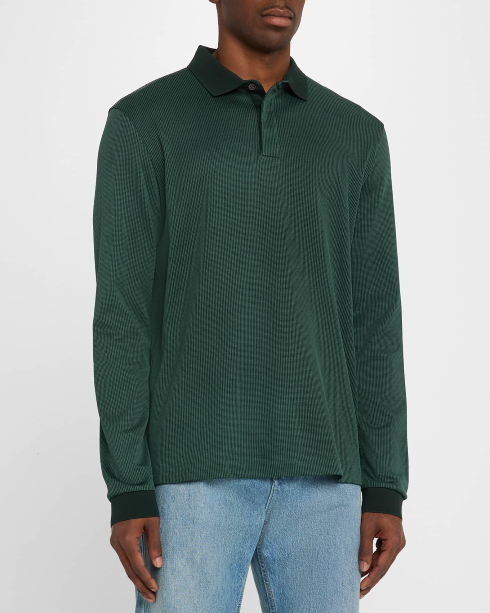 Men's Pado Cotton Textured Long-Sleeve Polo Shirt Product Image