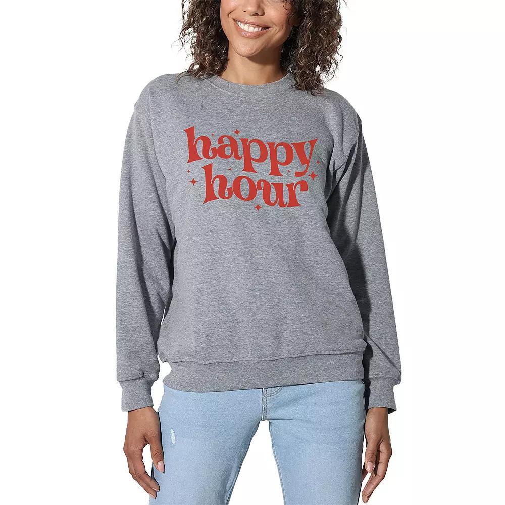 Women's Suburban Riot Happy Hour Willow Graphic Sweatshirt, Girl's, Size: Small, Grey Gray Product Image