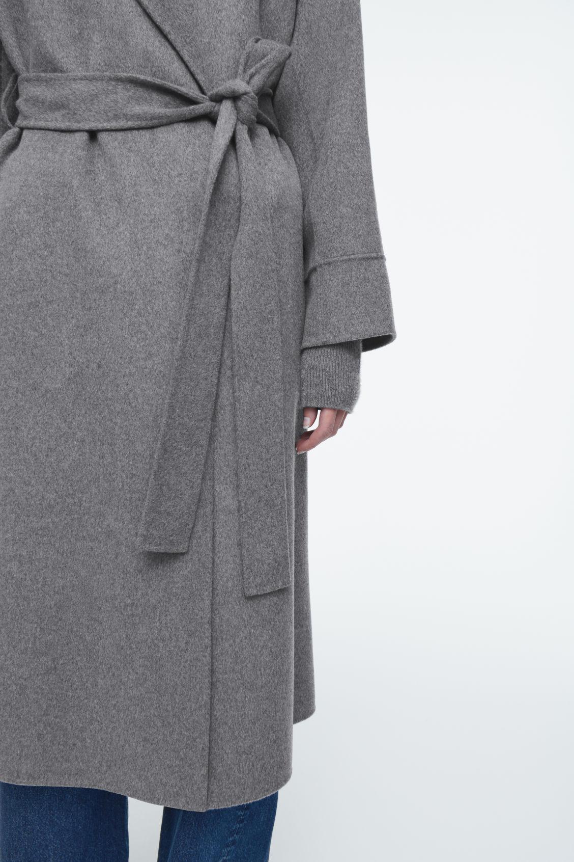 BELTED DOUBLE-FACED WOOL COAT Product Image