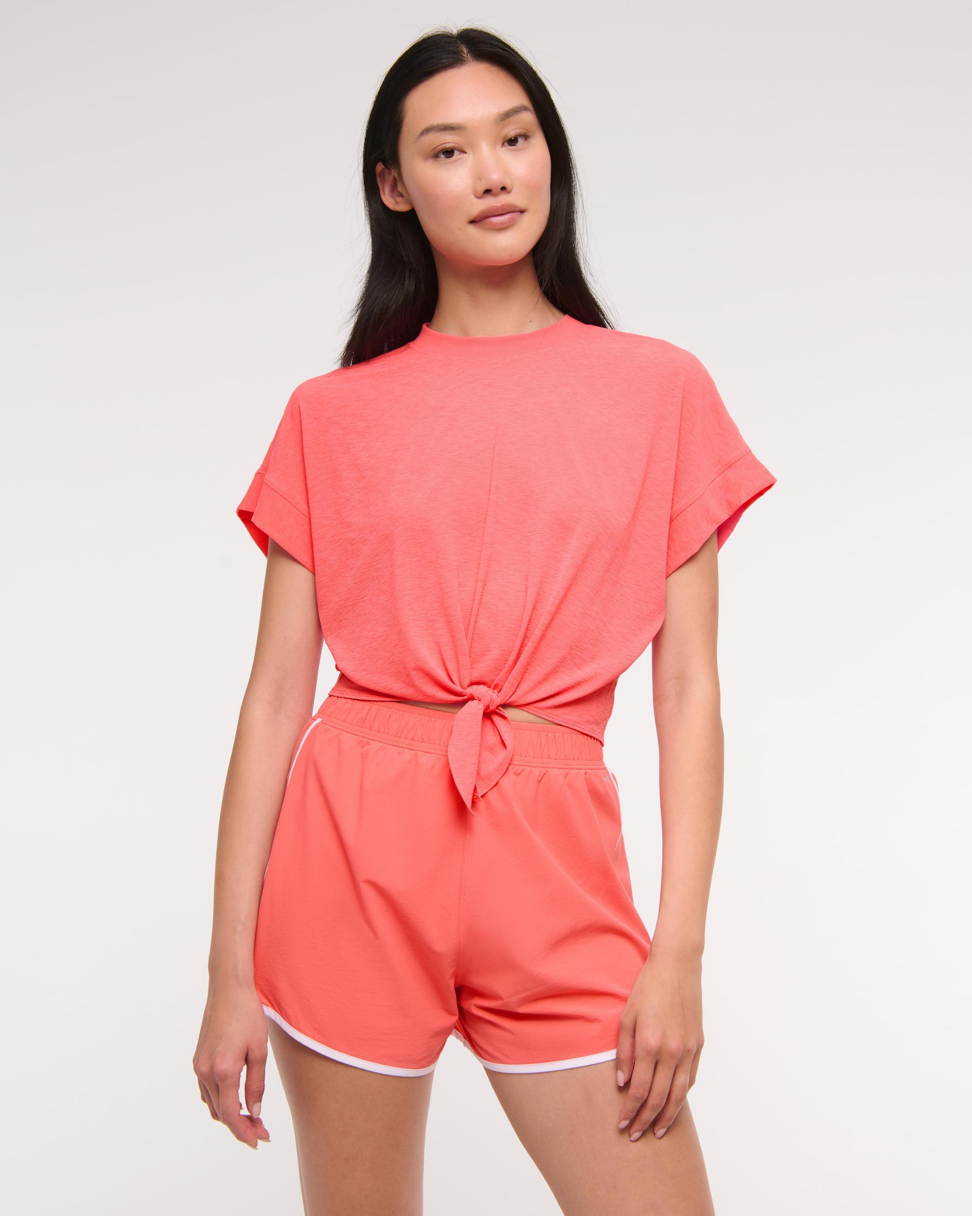 YPB Active Featherweight Tie-Front Tee Product Image