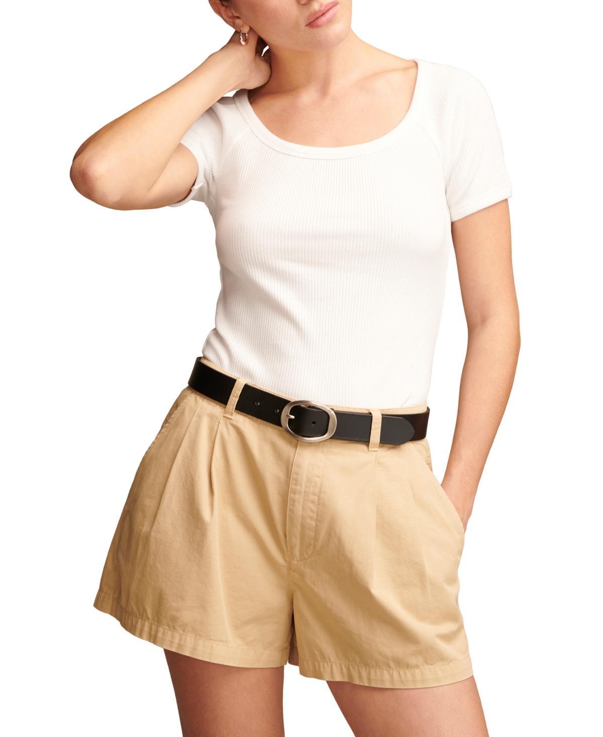 Lucky Brand Short Sleeve Rib Knit Top (Jet ) Women's Clothing Product Image