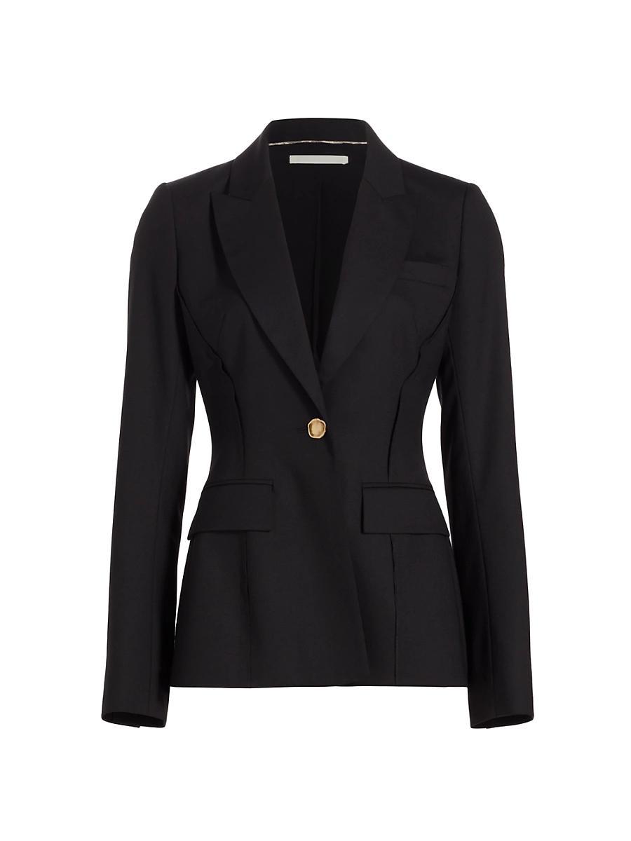 Womens Fitted Wool Blazer Product Image