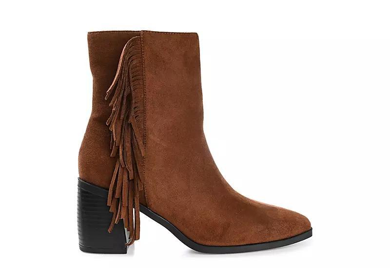 Journee Collection Womens Noriah Tru Comfort Foam Inside Zip Stacked Heel Booties Brown 6.5 Product Image
