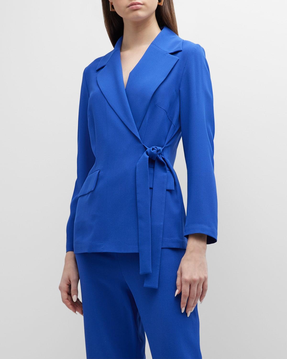 Womens Side-Tie Crepe De Chine Jacket Product Image