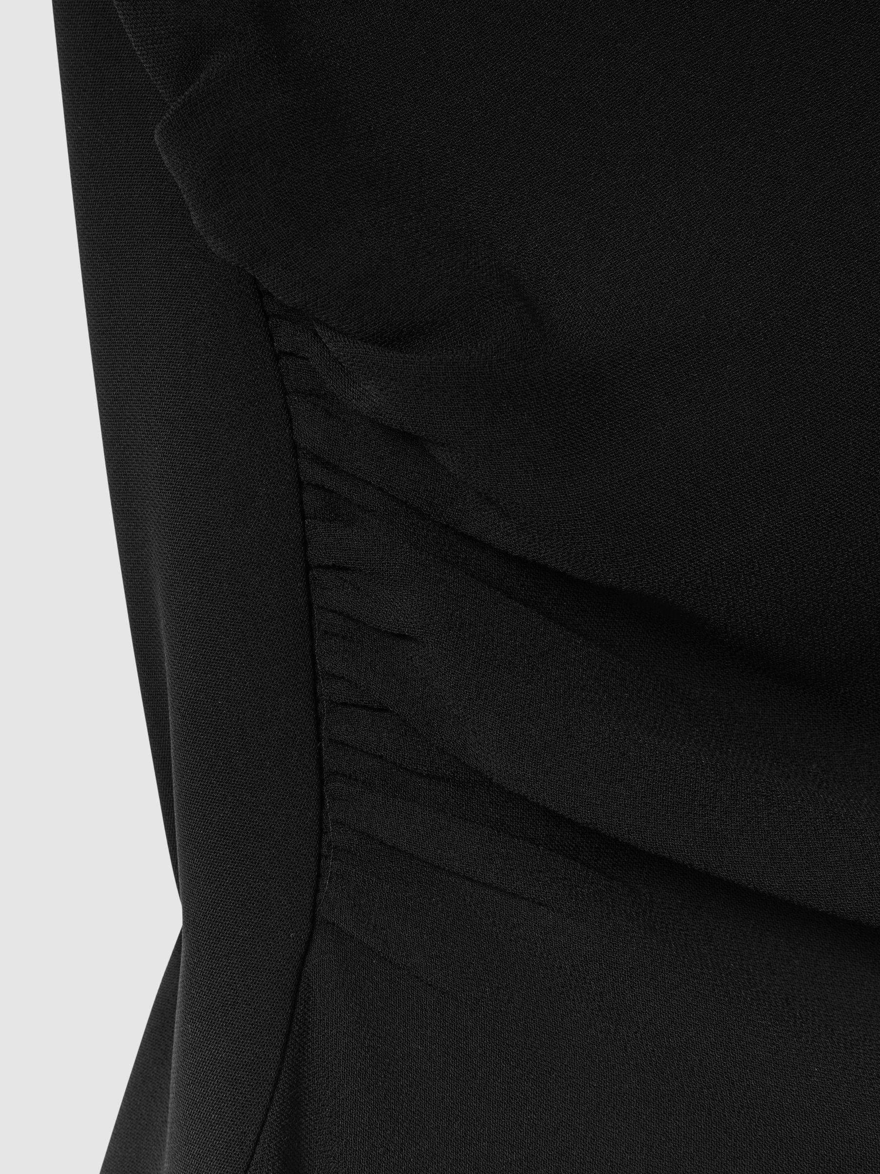 Asymmetric Bodycon Midi Dress in Black Product Image