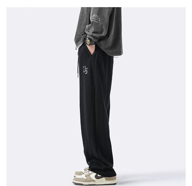 High Waist Plain Straight Leg Pants Product Image