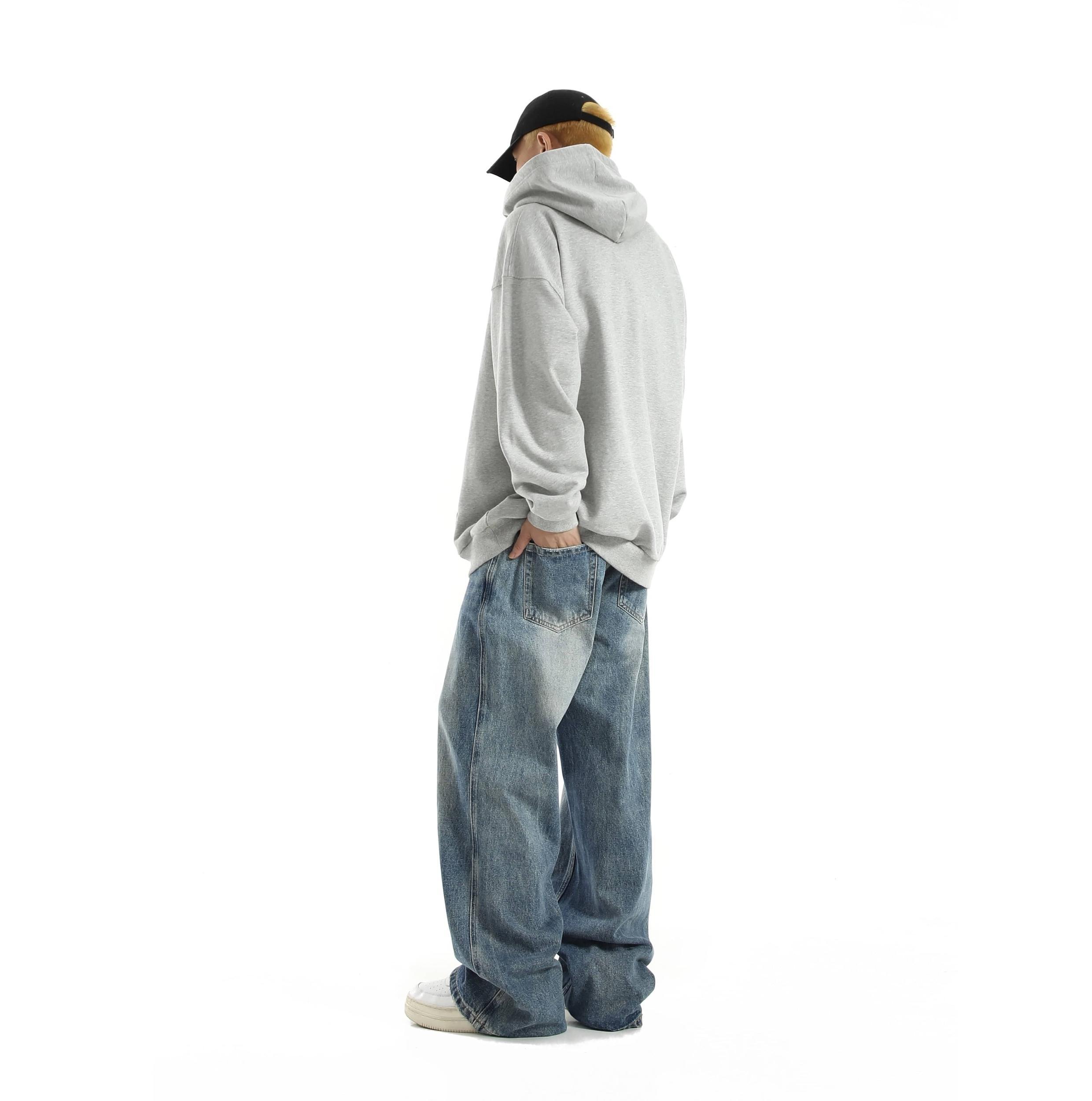 RT No. 9593 WASHED BLUE STRAIGHT DENIM JEANS Product Image