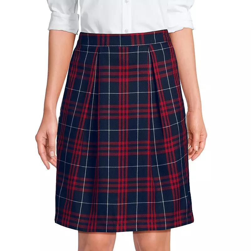 Women's Lands' End School Uniform Plaid Top-Of-Knee Skort, Size: 4, Clear Blue Plaid Product Image