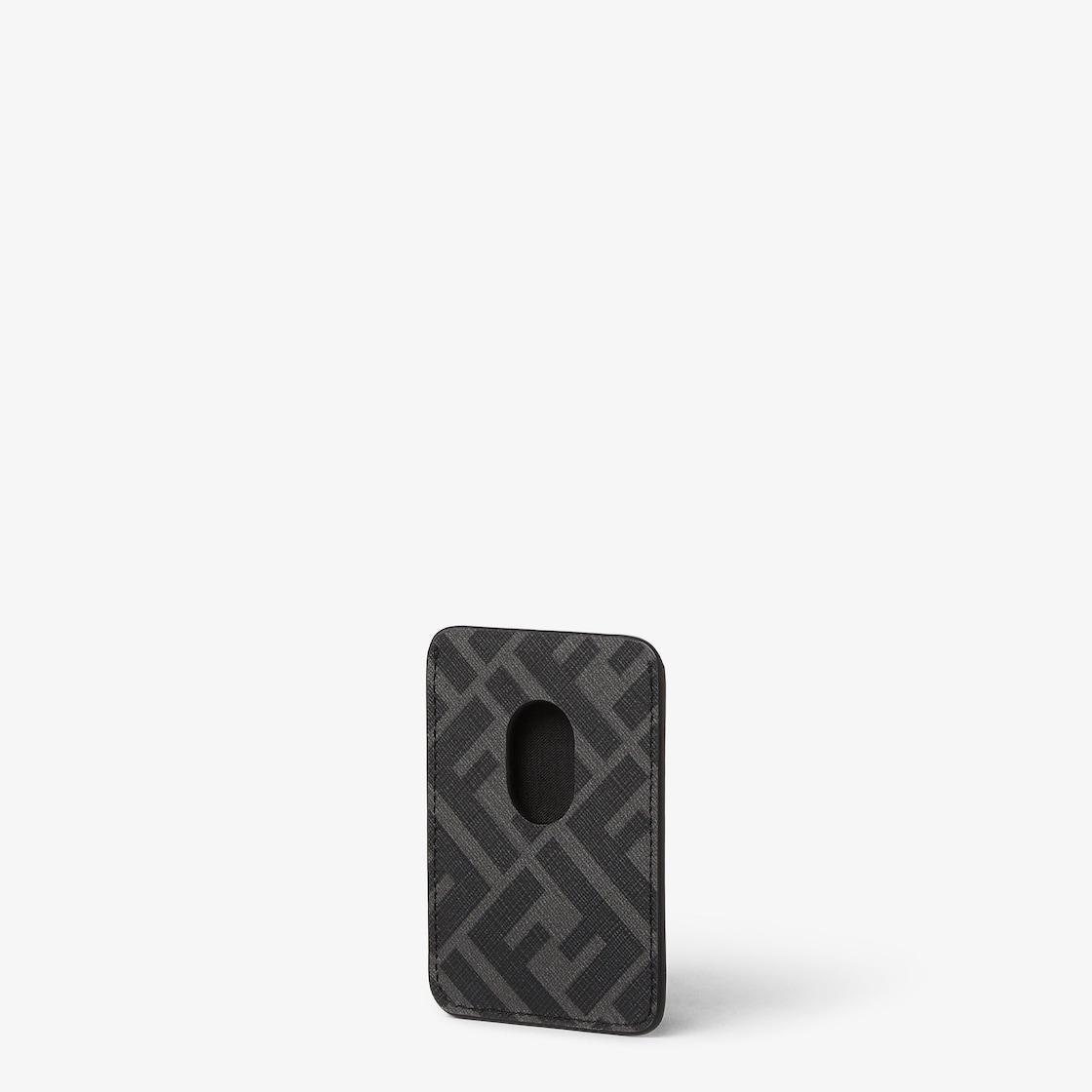 FF Squared MagSafe Card HolderBlack leather and black FF Canvas card holder Product Image