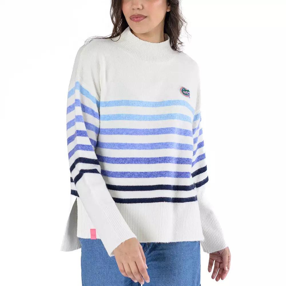 Women's Lusso  White Florida Gators Simone Striple Mock Neck Oversized Pullover Sweatshirt, Size: XXL Product Image