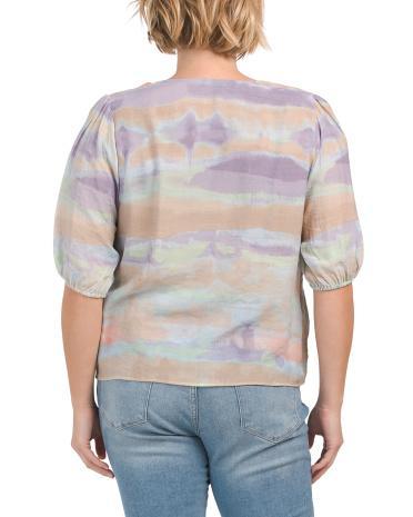Plus Printed Slub Top for Women | Polyester/Rayon Product Image