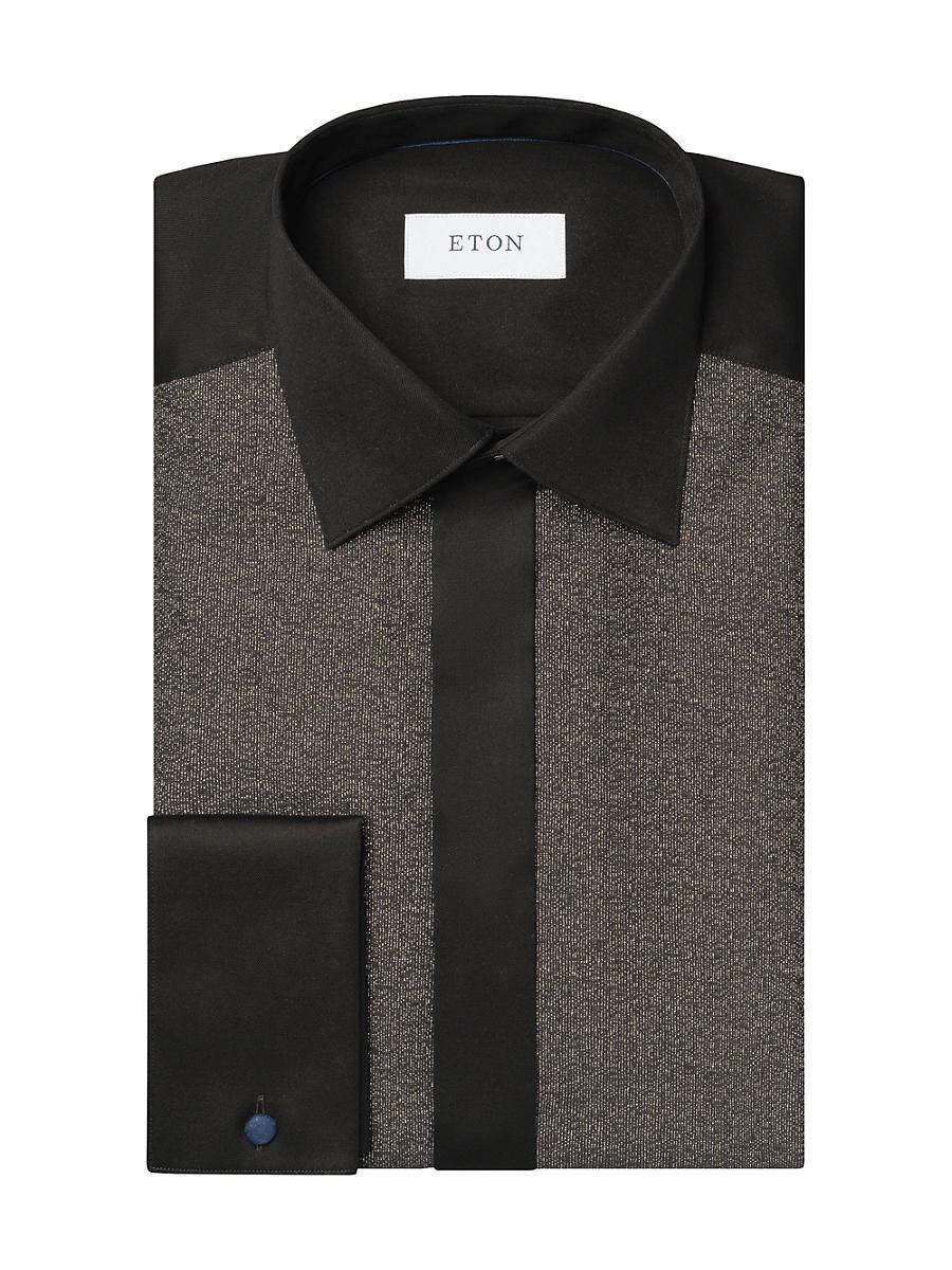 Mens Evening Jacquard Bib Slim-Fit Dress Shirt Product Image