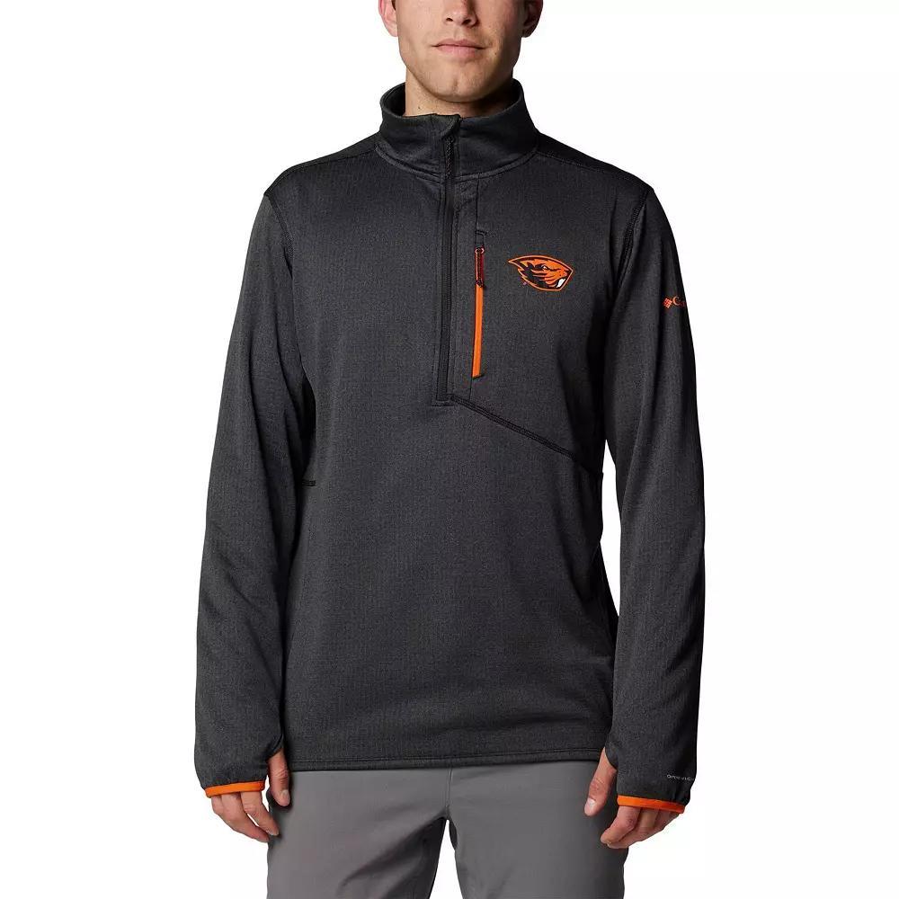 Men's Columbia Black Oregon State Beavers Park View Grid Fleece Omni-Wick Half-Zip Jacket, Size: XL Product Image