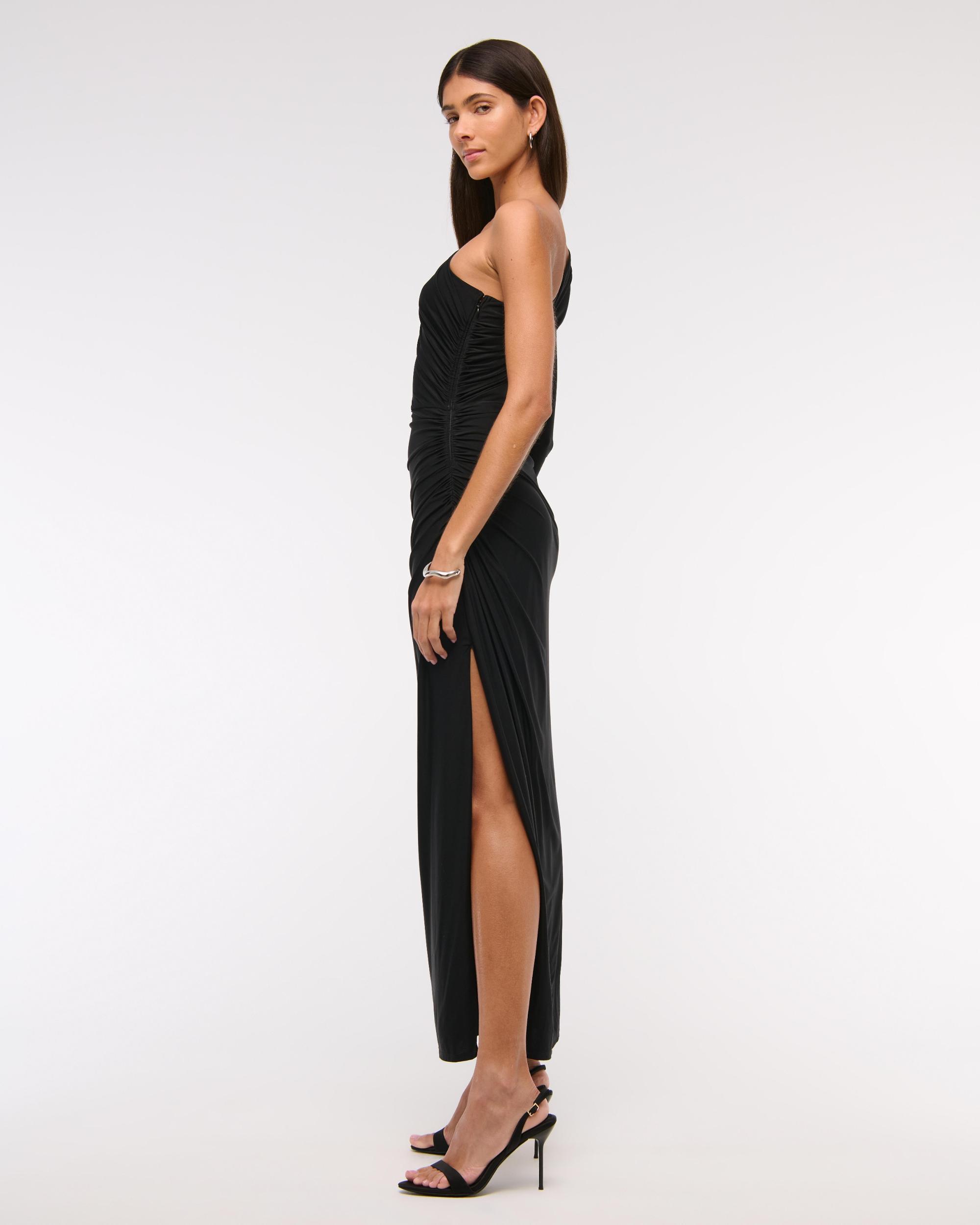 One-Shoulder Draped Maxi Dress Product Image