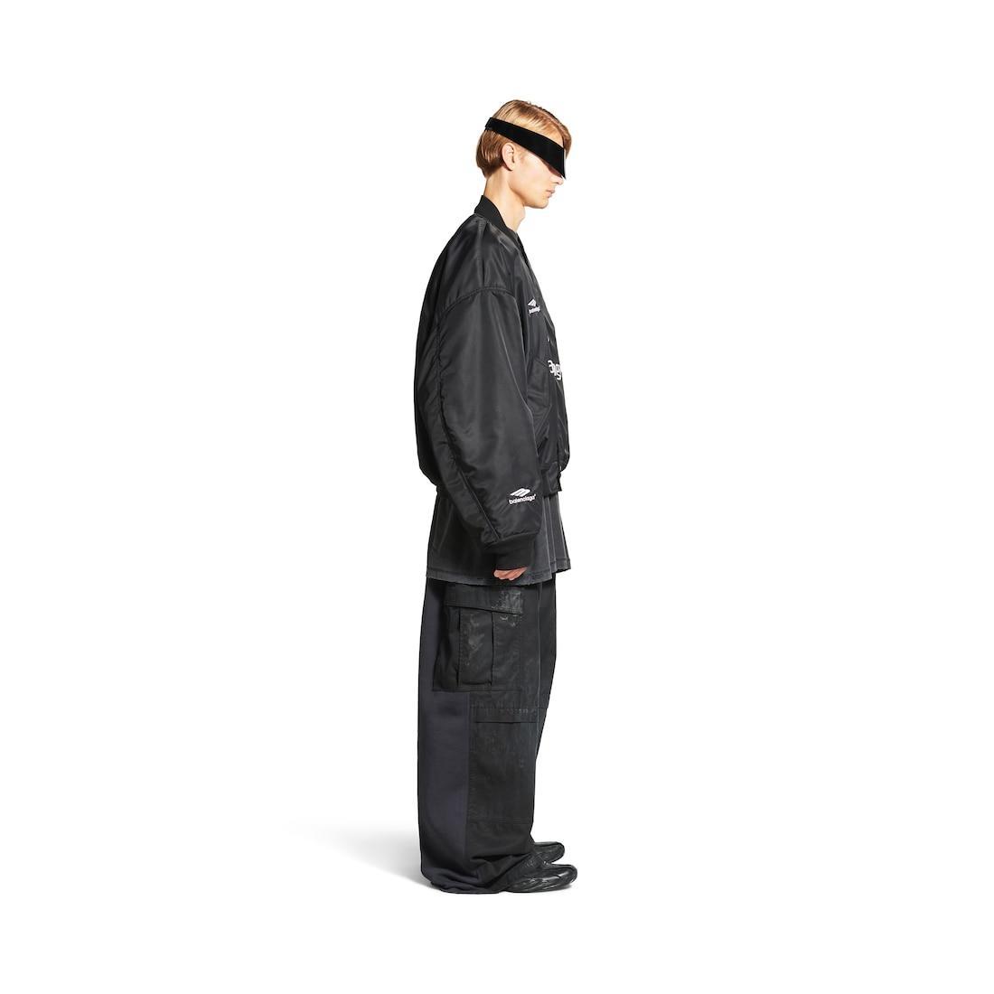 Men's Soccer Varsity Jacket in Black Product Image