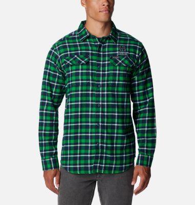 Columbia  Green Notre Dame Fighting Irish Flare Gun Flannel Long Sleeve Shirt, Men's, Size: Small Product Image