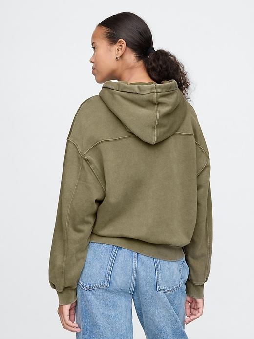 VintageSoft Arch Logo Cropped Hoodie Product Image