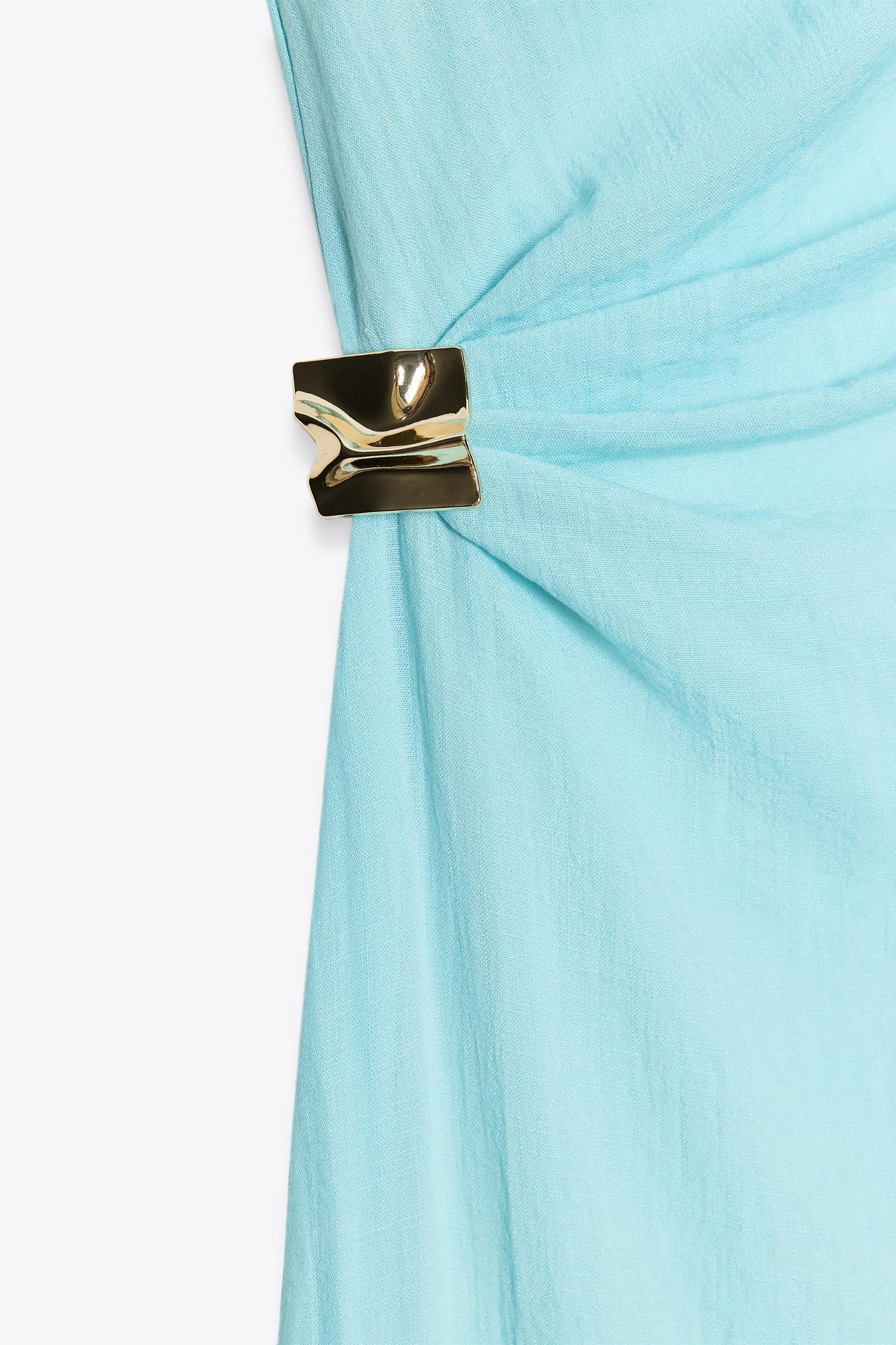 ASYMMETRIC MIDI DRESS WITH APPLIQUÉ Product Image