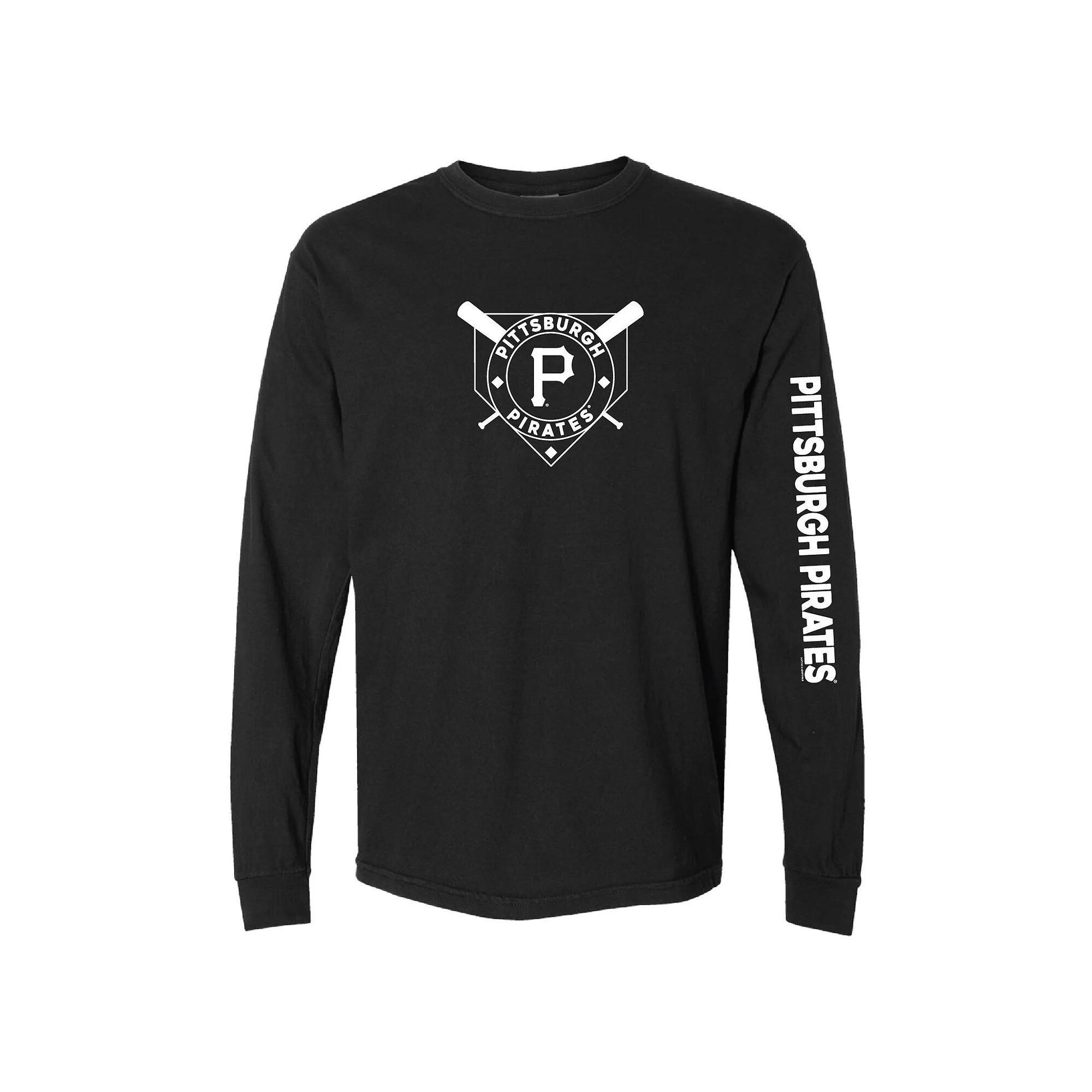 Women's Soft as a Grape Black Pittsburgh Pirates Pigment Dye Long Sleeve T-Shirt, Size: XL Product Image