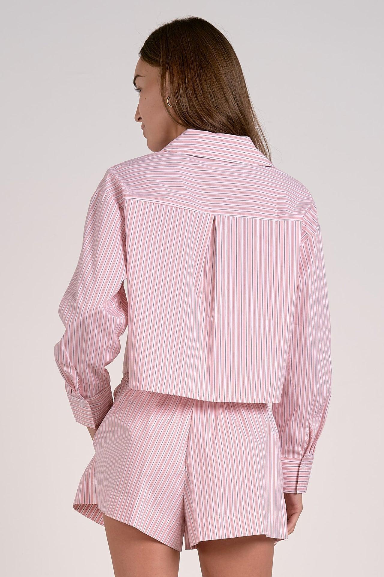 Crop Stripe Button Front Product Image