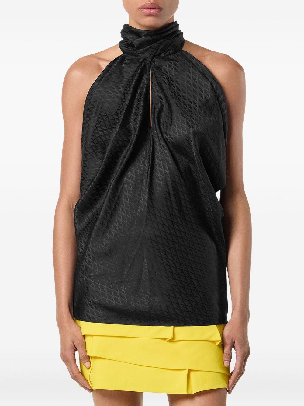 neck-tie textured top Product Image