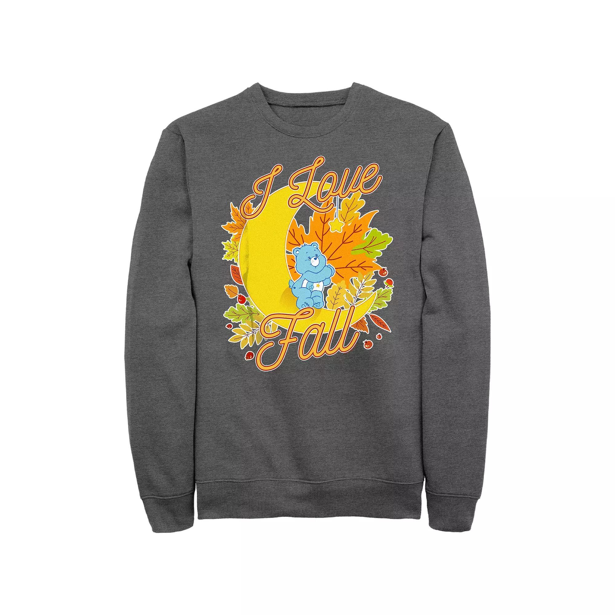 Men's Care Bears I Love Fall Graphic Fleece, Size: Small, Grey Heather Product Image