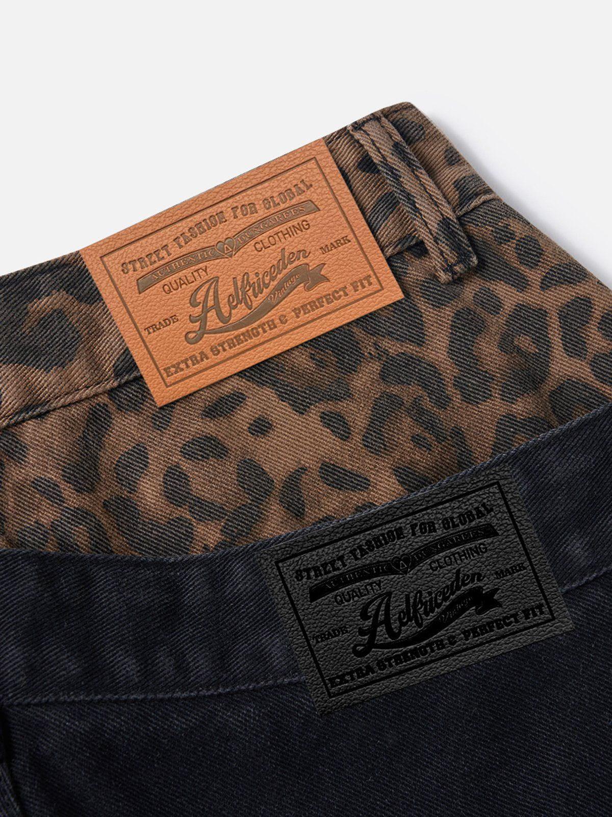 Aelfric Eden Leopard Print Baggy Jeans Product Image