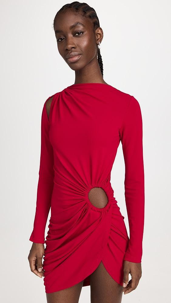 Monse Long Sleeve Keyhole Detail Draped Dress | Shopbop Product Image