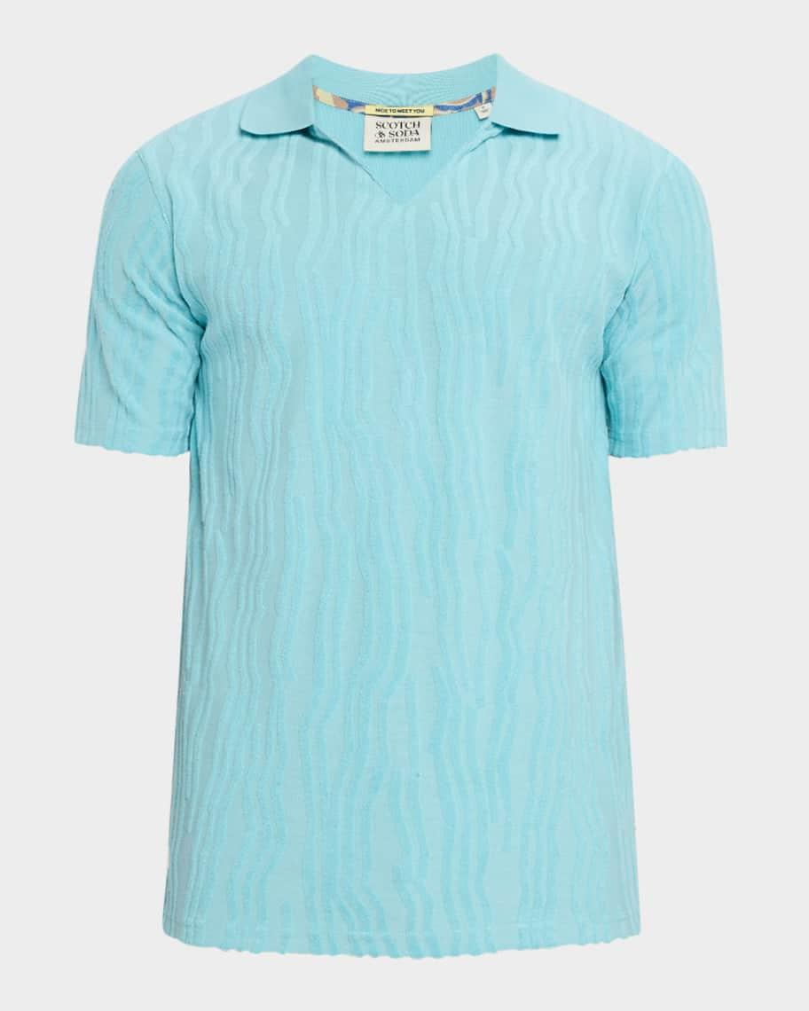 Mens Jacquard Terry Polo Shirt Product Image