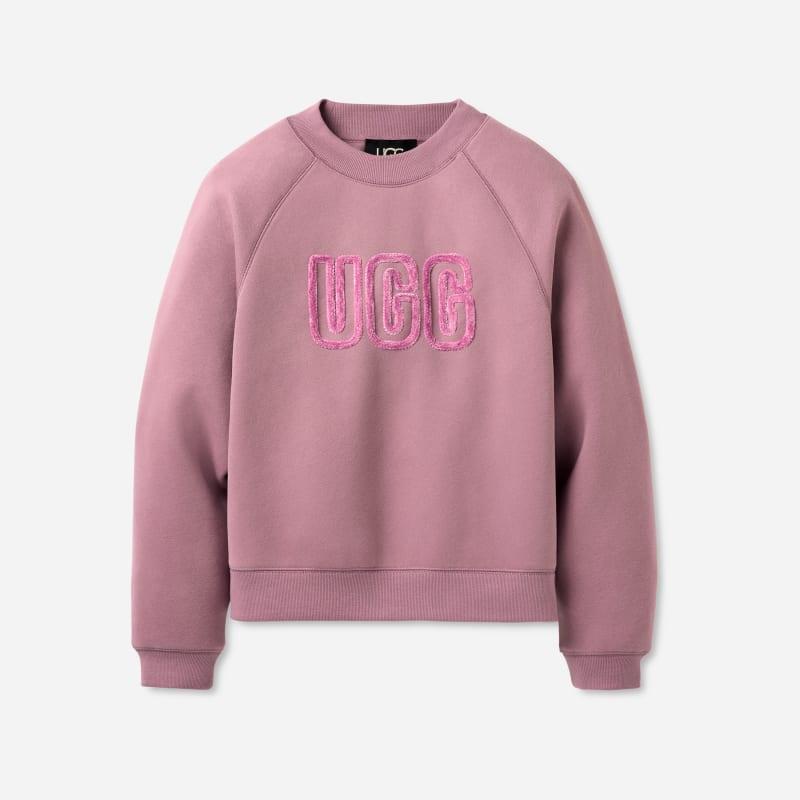 UGG Womens UGG Logo Crewneck Cotton Blend Tops Product Image
