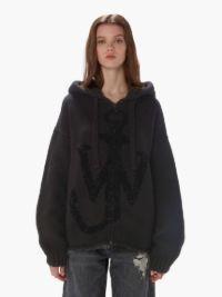 ANCHOR LOGO HOODIE WITH ZIP in black | JW Anderson US  Product Image