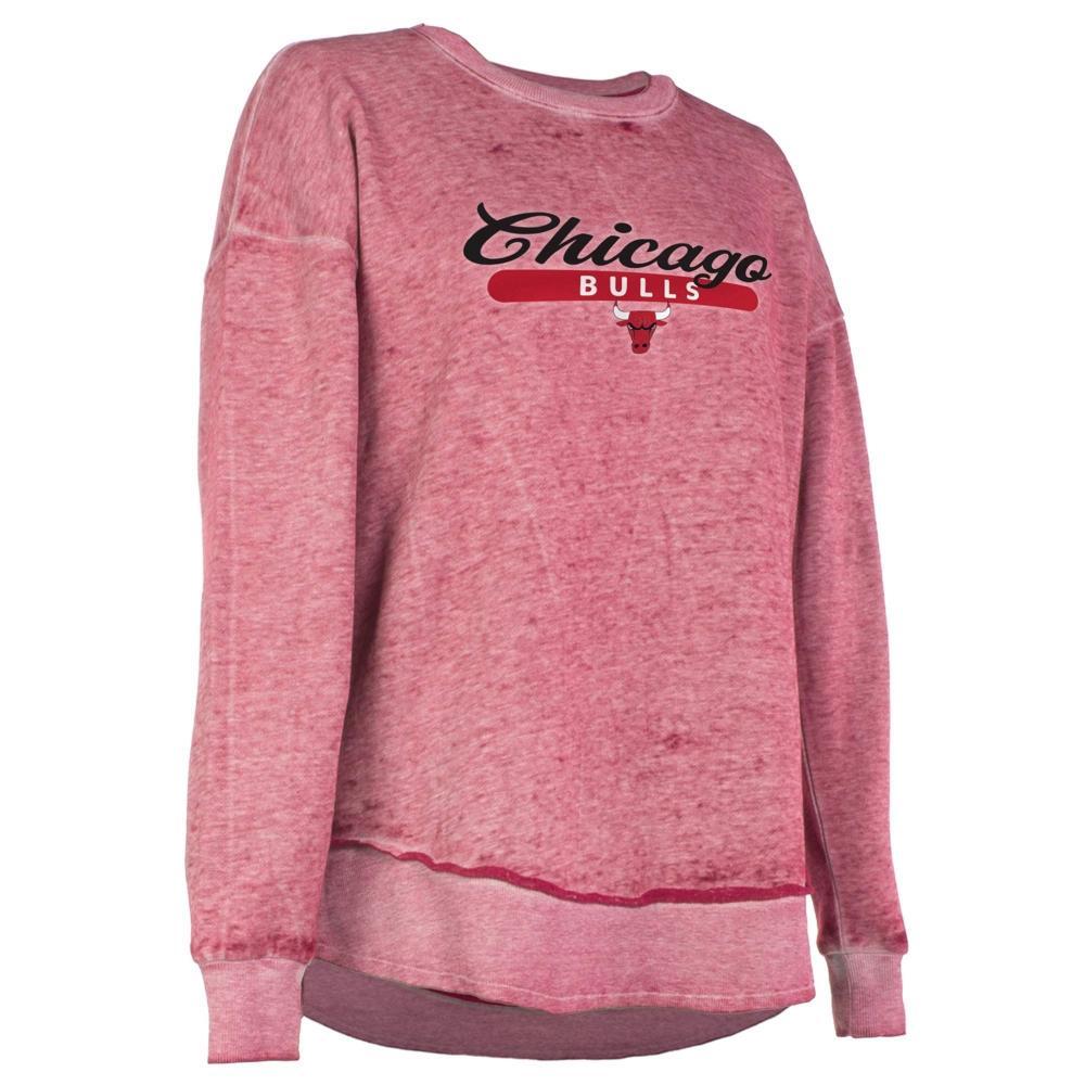 NBA Chicago Bulls Womens Burnout Crew Neck Fleece Sweatshirt Product Image