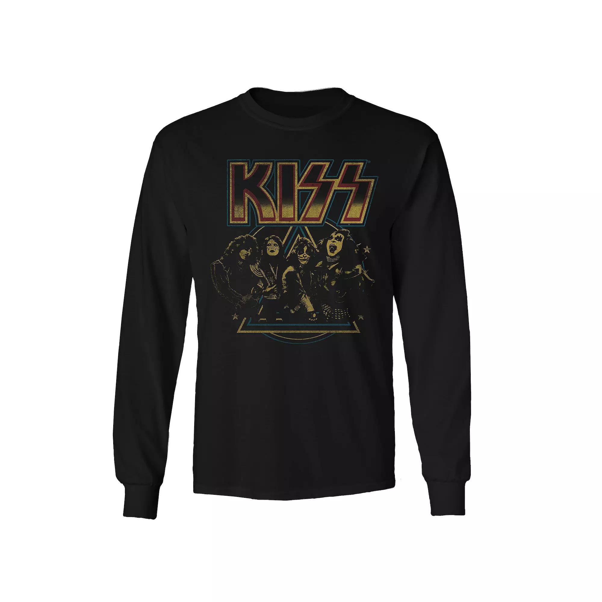 Men's Kiss Vintage Long Sleeve Tee, Size: XL, Black Product Image