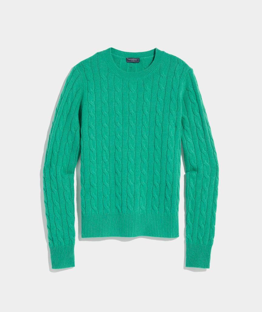 Cashmere Classic Cable Crewneck Sweater Product Image