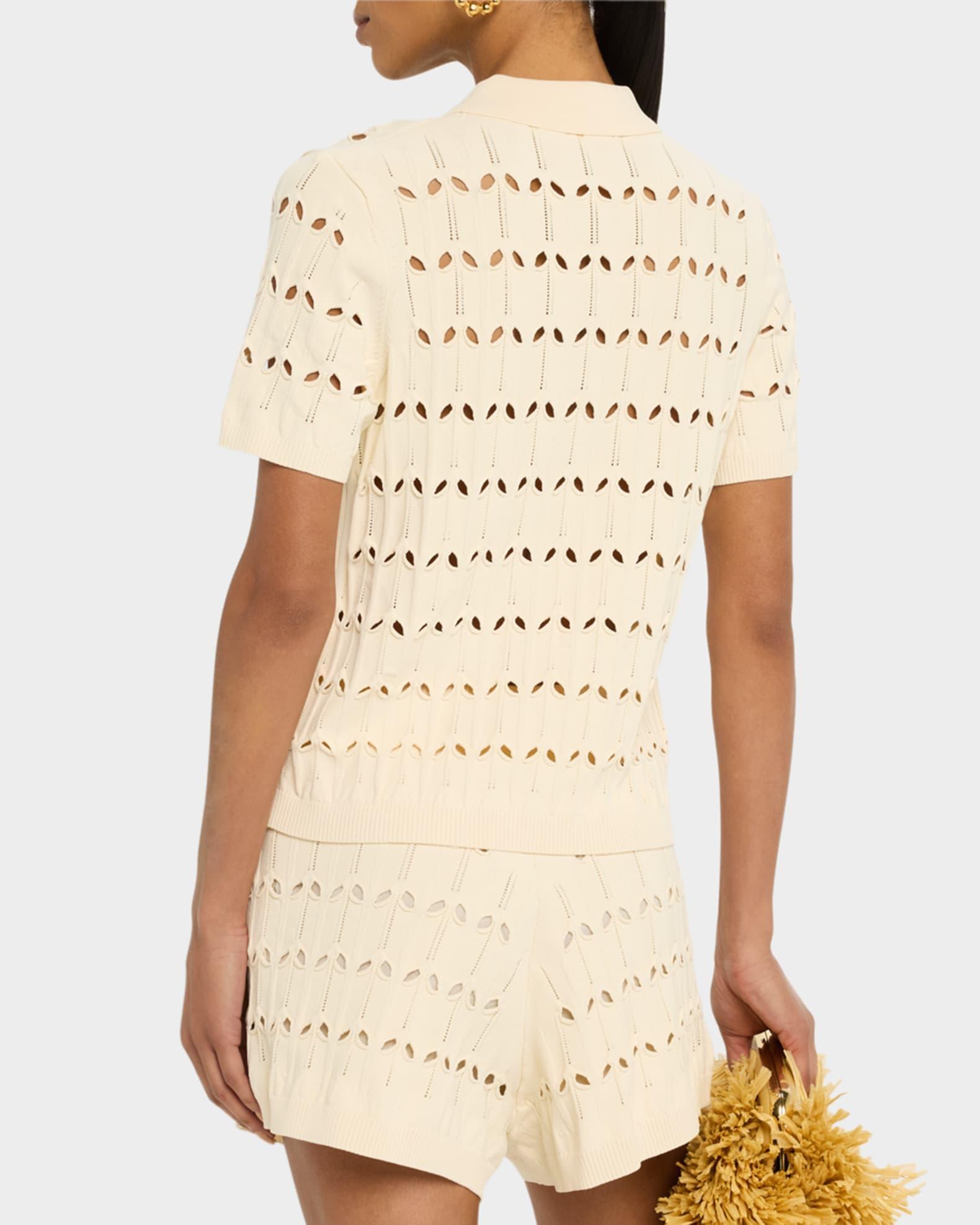 Rhiannon Pointelle Polo Top Product Image