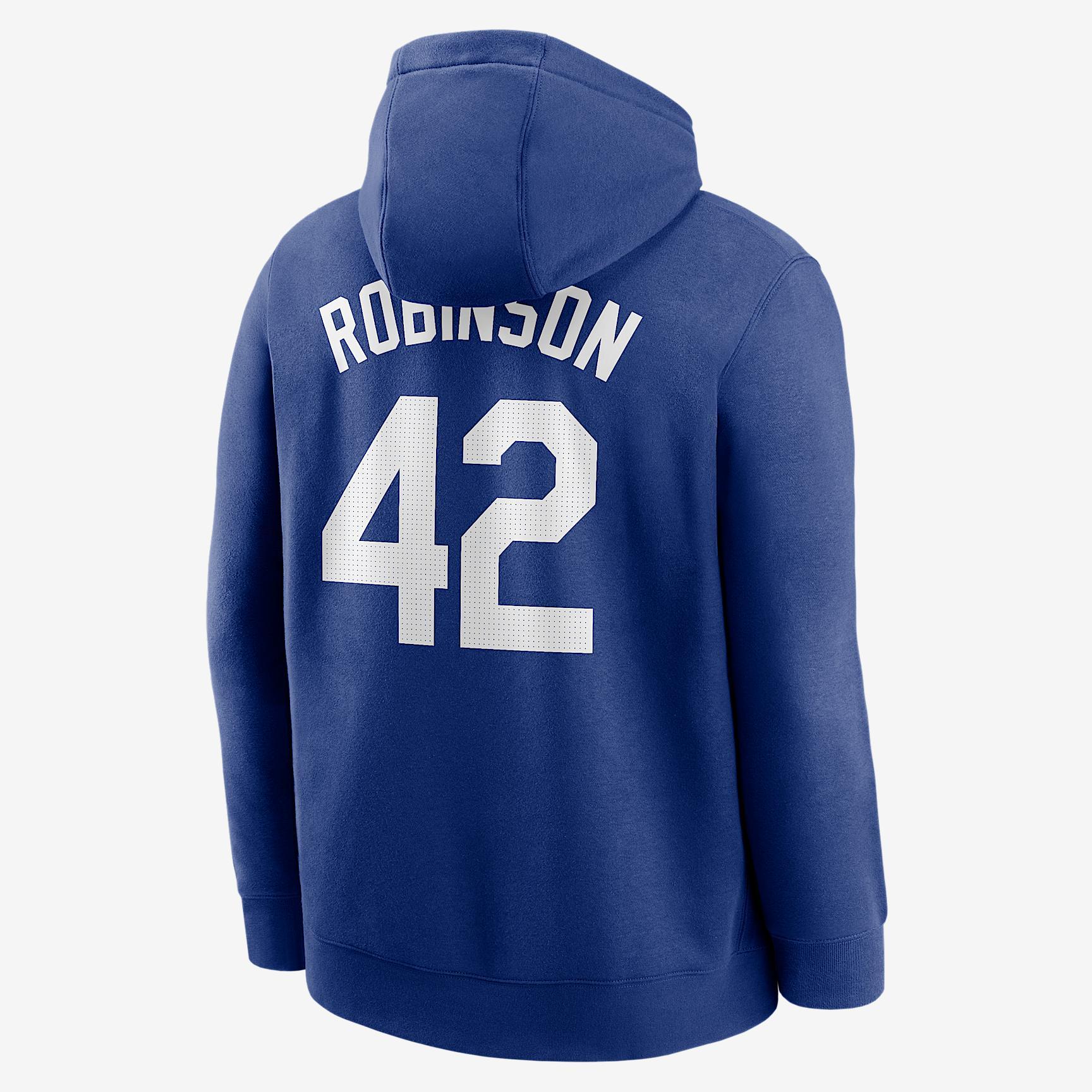 Jackie Robinson Brooklyn Dodgers Club Men's Nike MLB Pullover Hoodie Product Image