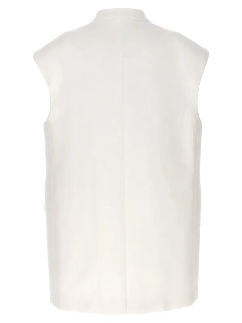 JIL SANDER Oversized Tailored Vest In White Product Image