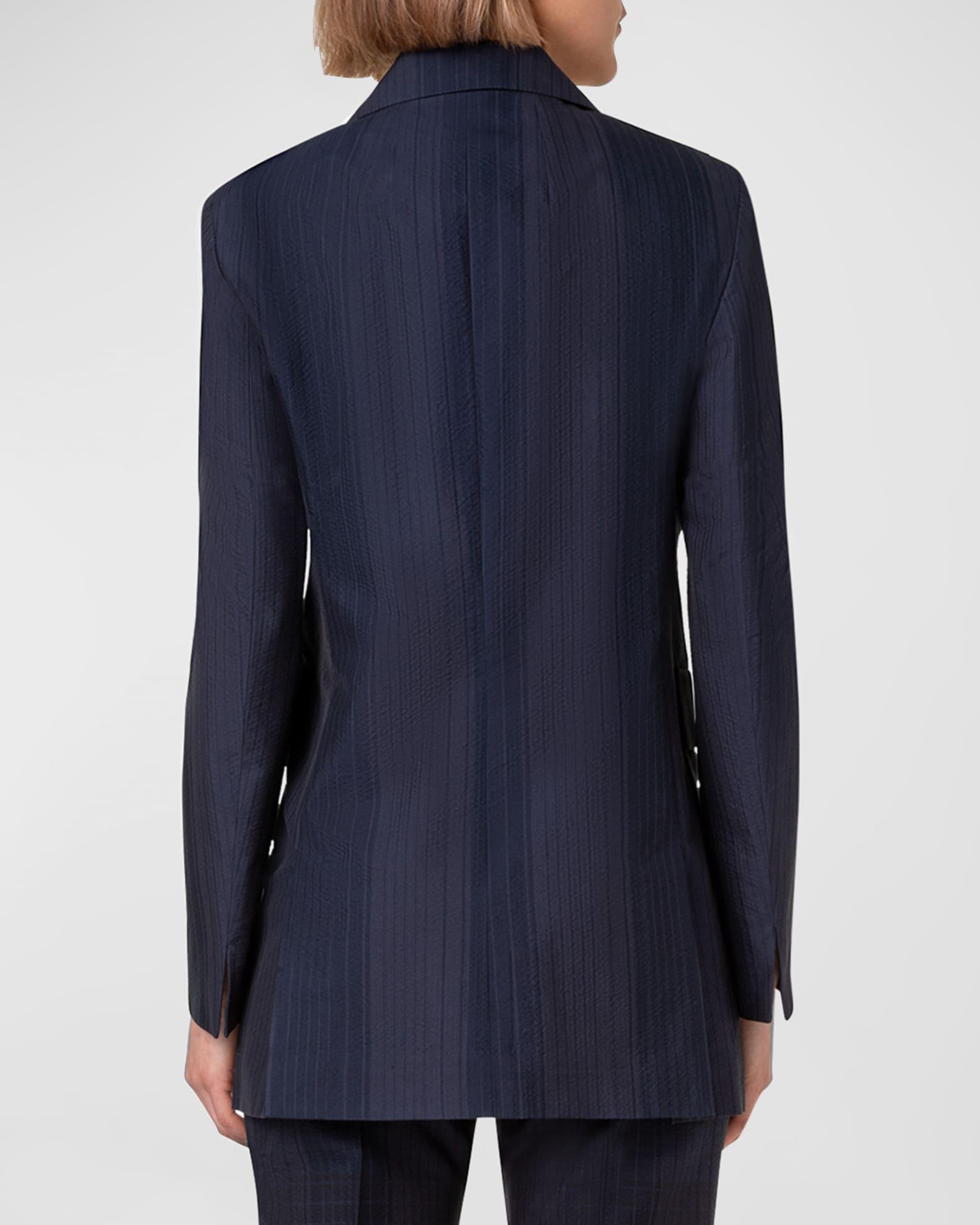 Alvina Blackwatch Seersucker Blazer Jacket Product Image