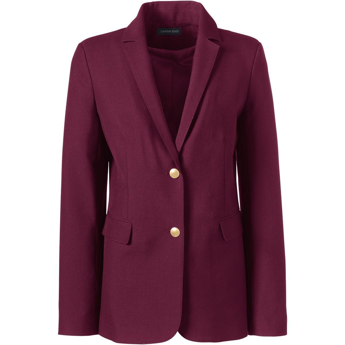 Women's Lands' End School Uniform Hopsack 2-Button Blazer Jacket, Size: 12, Deep Blue Product Image