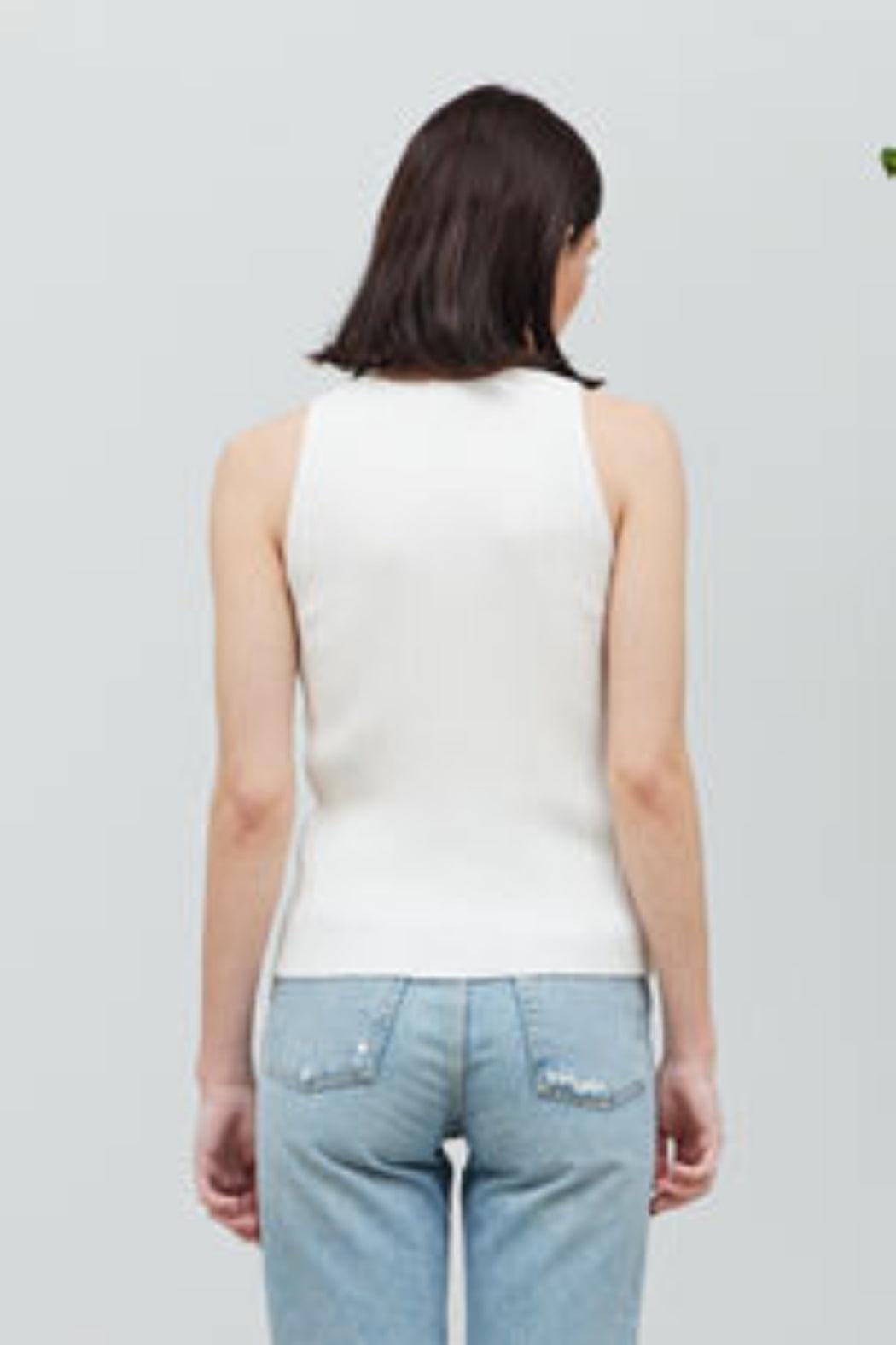 Sleeveless Stripe Knit Top Product Image