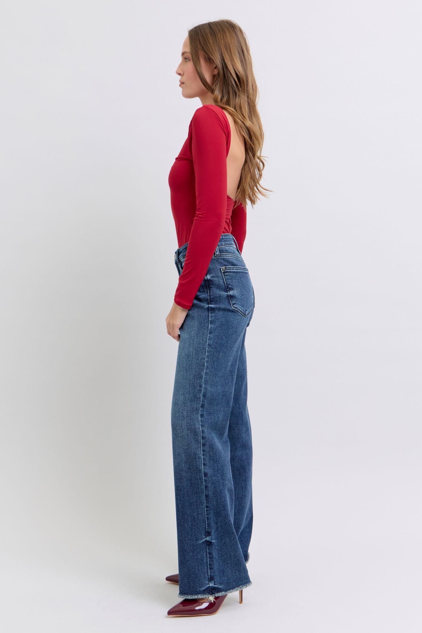 Judy Blue Raw Hem Mid Rise Jeans Product Image