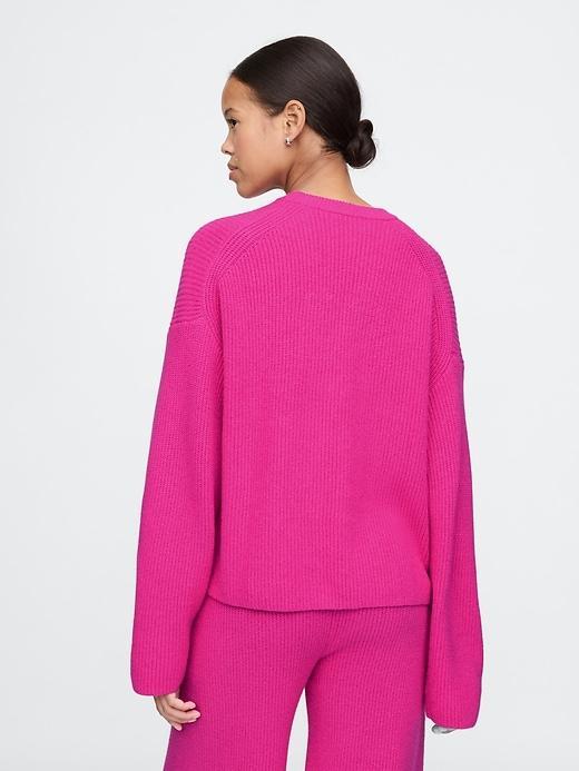 CashSoft Shaker-Stitch Crewneck Sweater Product Image