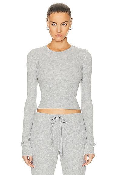 Eterne Long Sleeve Thermal Top in Grey Product Image